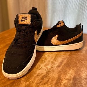 Nike Court Borough Low 2 Canvas Black and Cork size 6.5 youth